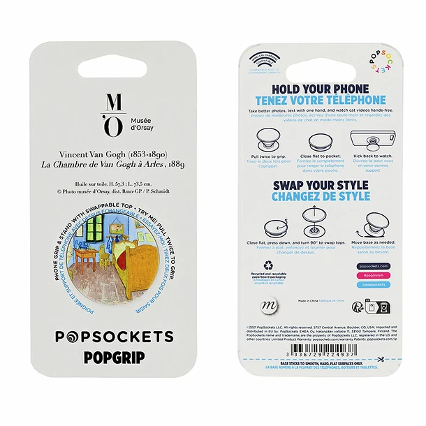Poignée/support Pour Téléphone Vincent Van Gogh - La Chambre De Van Gogh à Arles - PopSockets – Image 3