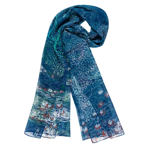 Étole Claude Monet - Harmonie Bleue 60x180 Cm