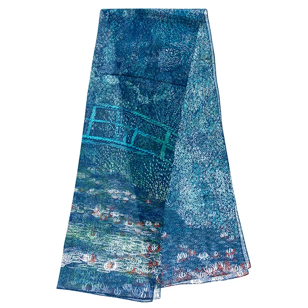 Étole Claude Monet - Harmonie Bleue 60x180 Cm – Image 2