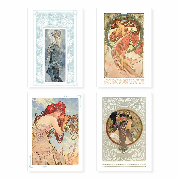 Lot De 10 Cartes Postales Alphonse Mucha - Reproductions De Lithographies En Couleurs - 14 X 20 Cm – Image 2