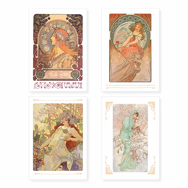 Lot De 10 Cartes Postales Alphonse Mucha - Reproductions De Lithographies En Couleurs - 14 X 20 Cm – Image 3