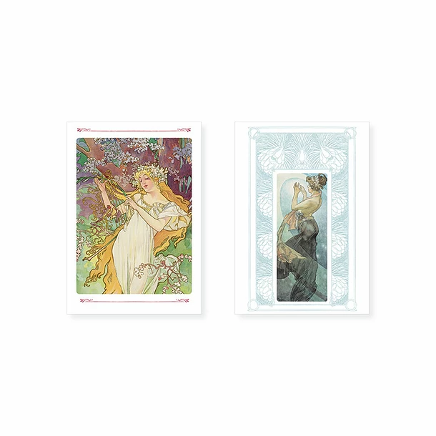 Lot De 10 Cartes Postales Alphonse Mucha - Reproductions De Lithographies En Couleurs - 14 X 20 Cm – Image 4