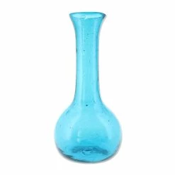 Vase Col Simple En Verre Soufflé Turquoise