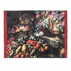 Lot De 2 Sets De Table Brueghel / Ruoppolo - Nature Morte Aux Fruits Et Aux Fleurs, 1680-1685 - 38x50 Cm