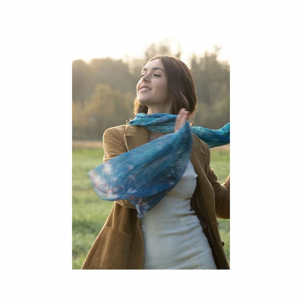 Étole Claude Monet - Harmonie Bleue 60x180 Cm – Image 5