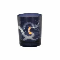 Photophore En Verre à Décor Dragon Avec LED