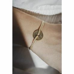 Bracelet RF 5 Centimes - Cordon Doré