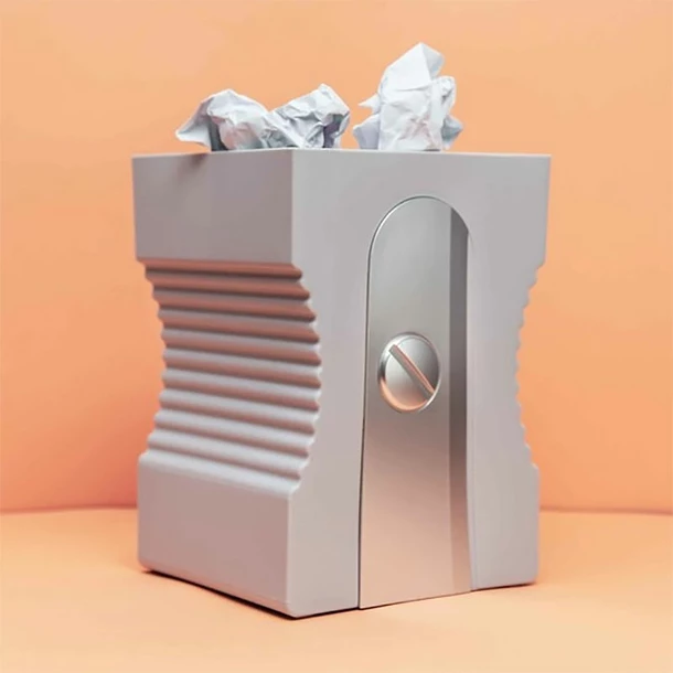 Corbeille à Papier Taille-crayon Gris - Balvi – Image 3