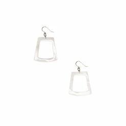 Boucles D'oreilles Trapèze En Nacre Blanche - L'Indochineur